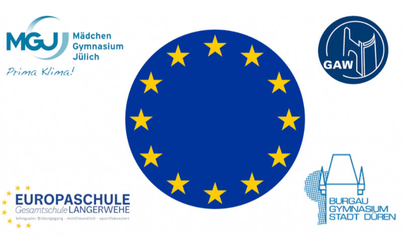 Logos der vier am Europanetzwerk beteiligten Schulen