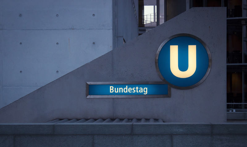 Die U-Bahnhaltestelle "Bundestag" in Berlin
